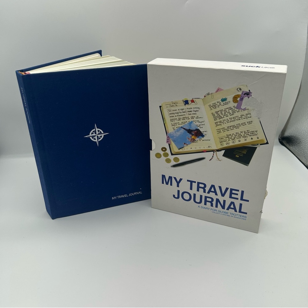 My Travel Journal fabric hardcover book Record Travel Adventures thick Suck UK